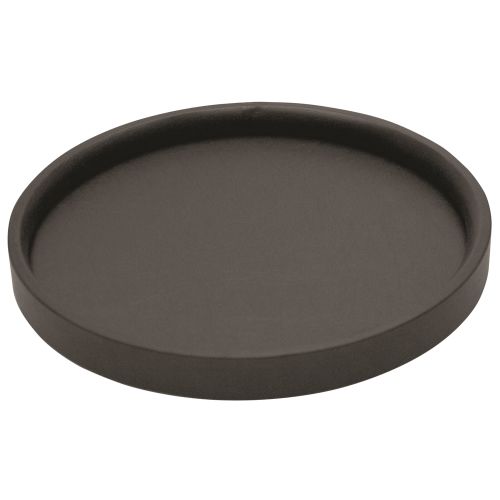 Glamour Line Round Plush Leatherette Tray, Black